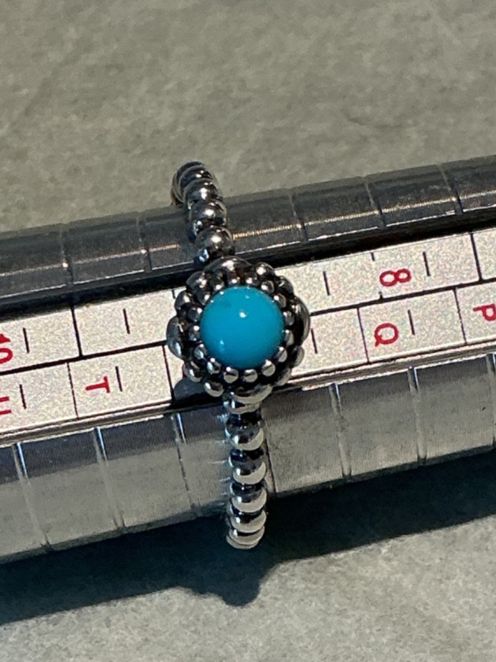 Navajo Sterling Silver Turquoise Ring, Size 9 - Picture 6 of 6